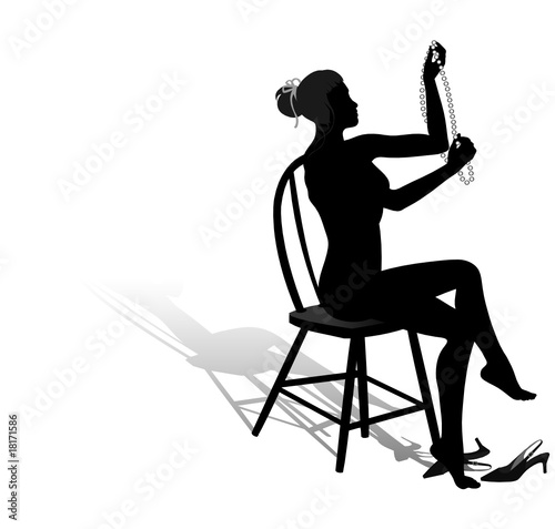 Young beautiful woman with pearls necklace