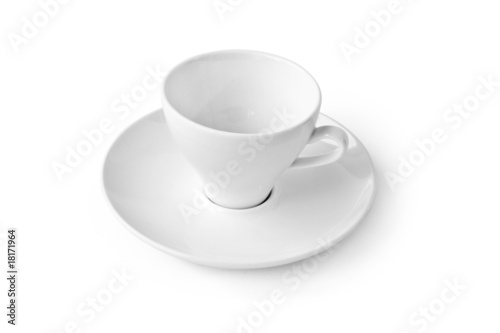 white cup with saucer