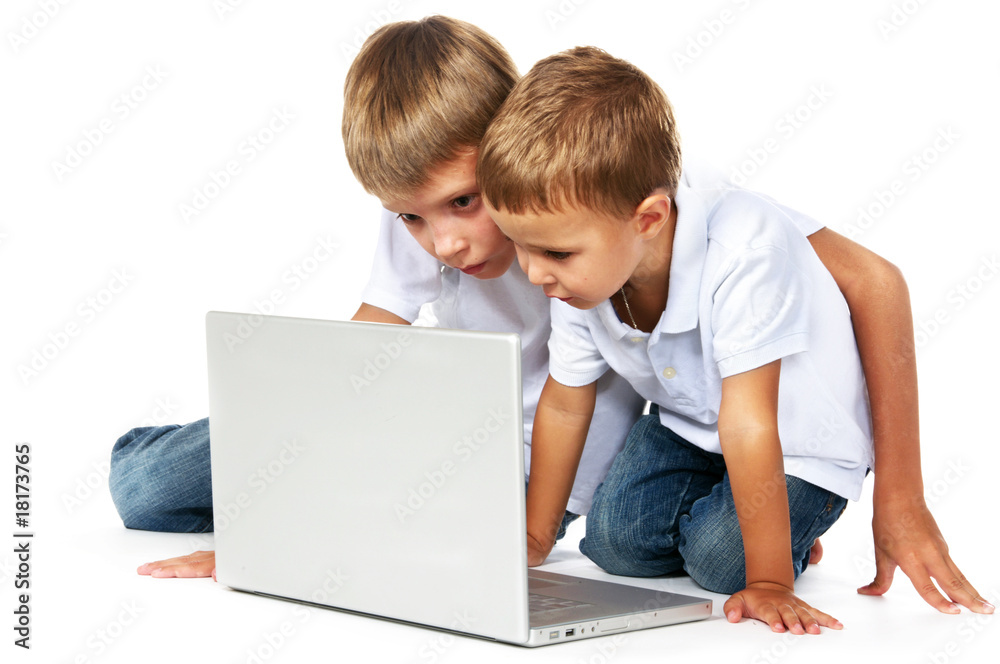 brothers playing computer games