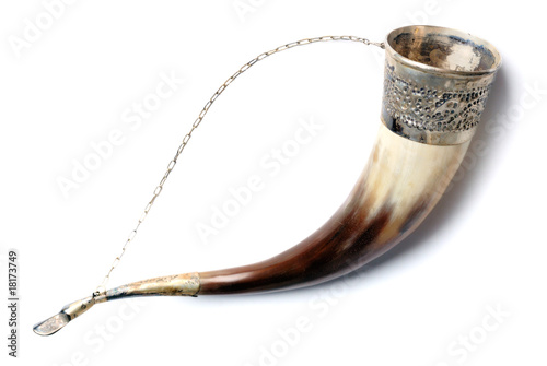 Drinking horn isolated on white