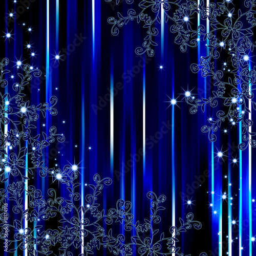 abstract blue stripe flora frame background