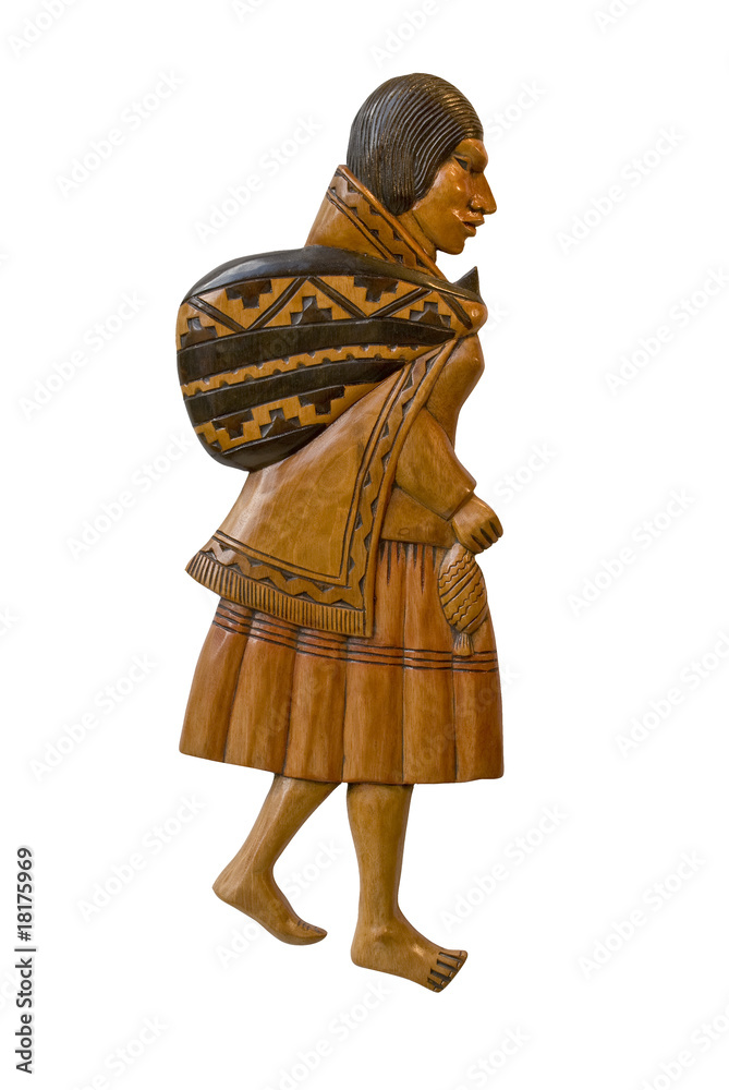 Peruvian wood carving of a woman Peruvian wood carving of a woman