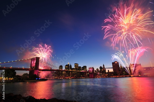 Canvas Print Fireworks show, New York City.