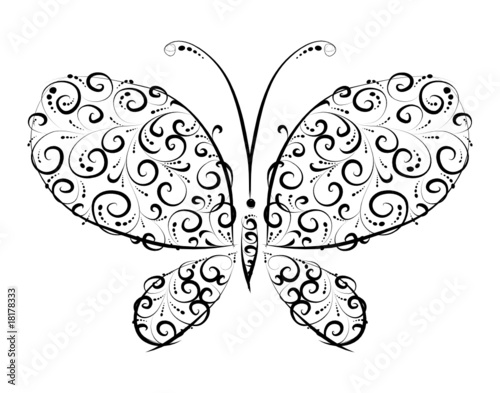 Butterfly silhouette ornament for you design