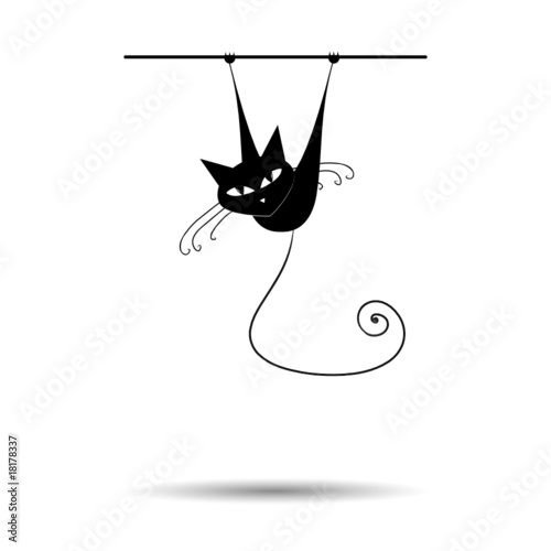 Black cat silhouette for your design