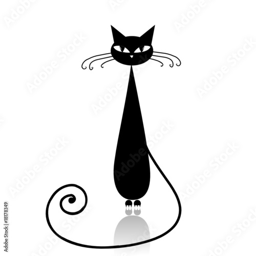 Black cat silhouette for your design