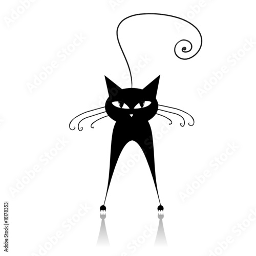 Black cat silhouette for your design