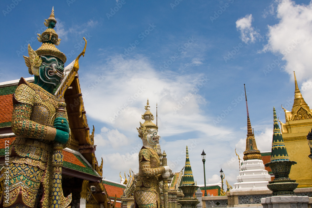 Naklejka premium The temple in the Grand palace area in Bangkok, Thailand