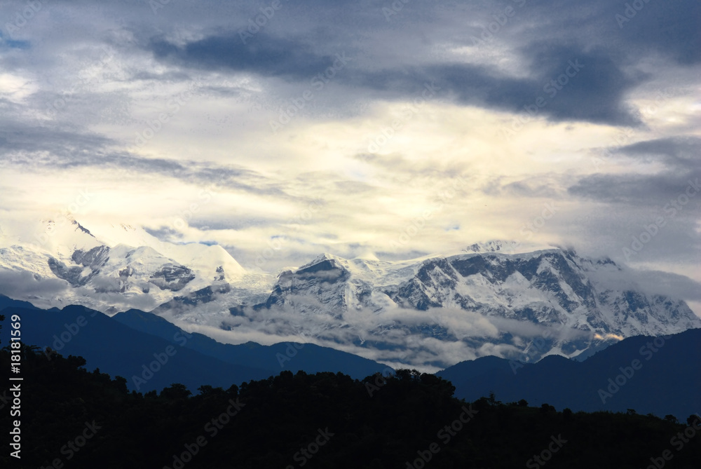 landscapes of the snow mountains,nepal