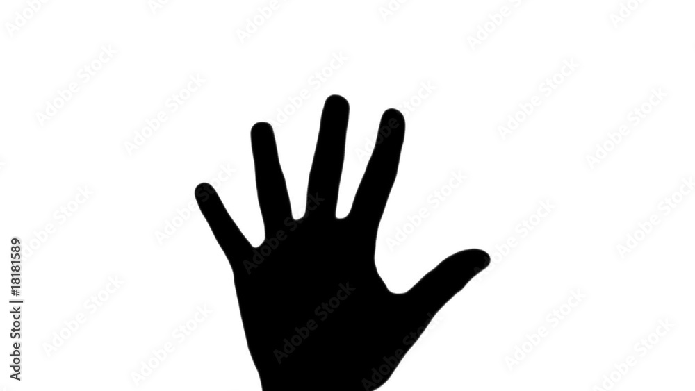 Count to five in silhouette against white - HD Count to five in silhouette against white - HD