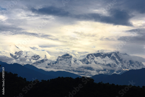 landscapes of the snow mountains,nepal
