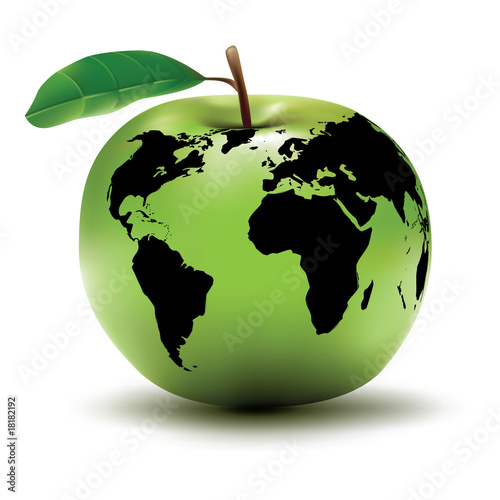environmental earth concept / apple / globe / vector