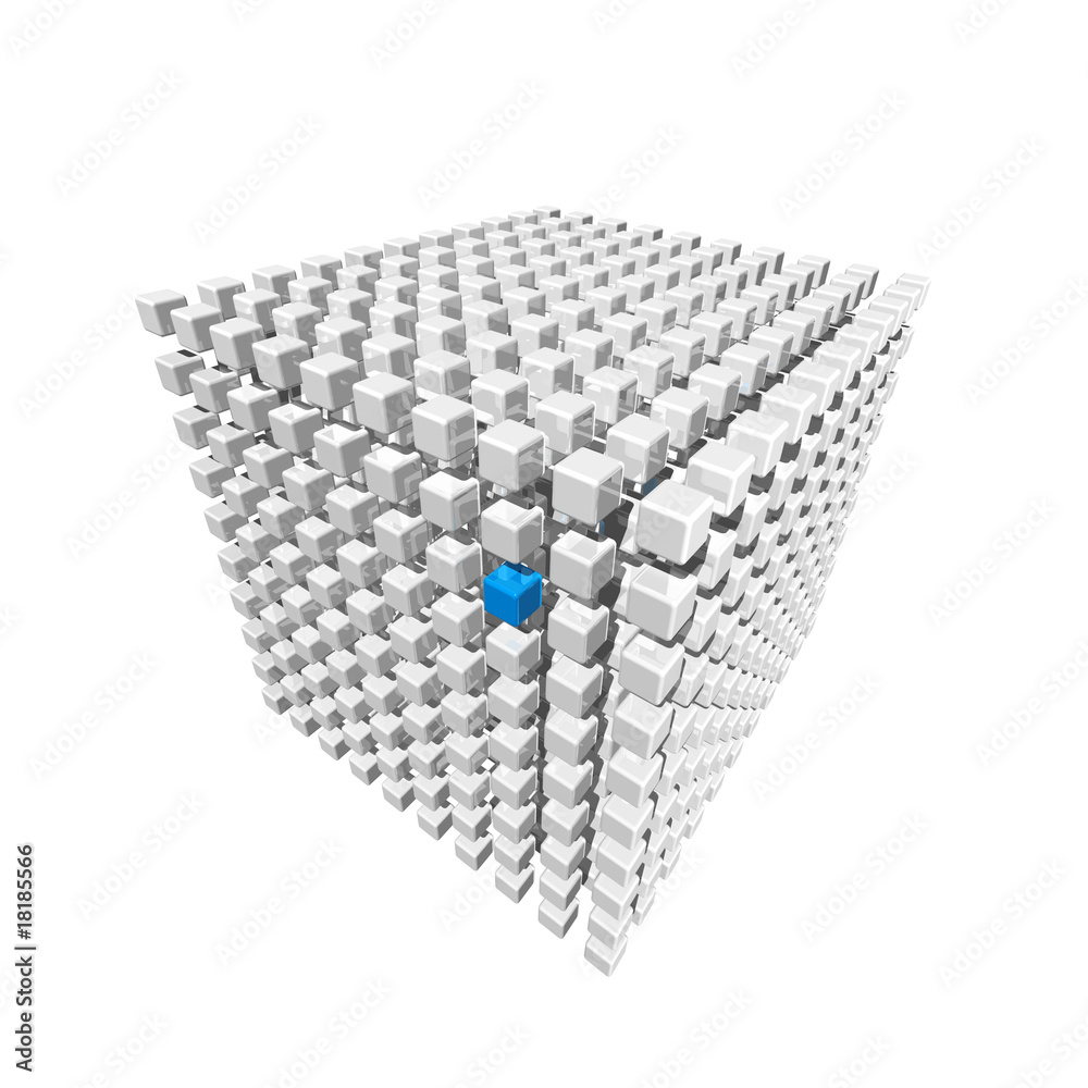 Fototapeta premium Cube made of small cubes