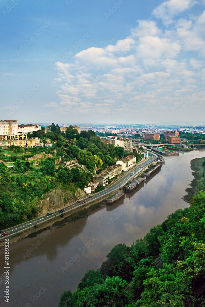 View of the Avon River and surrounding areas in Bristol, UK. View of the Avon River and surrounding areas in Bristol, UK.