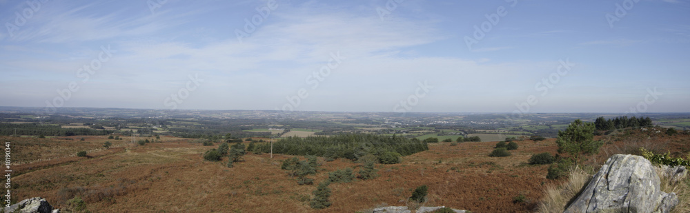 Fototapeta premium view of a small mountain in brittany