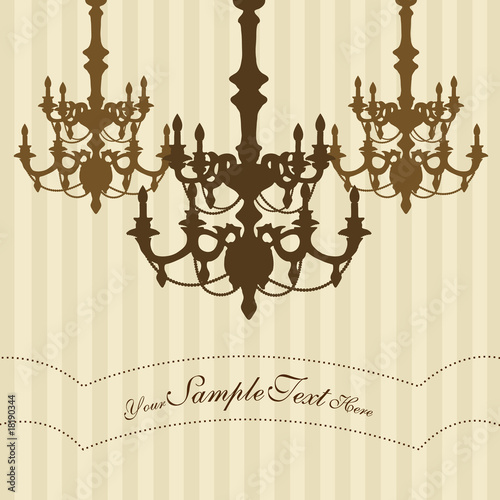 Chandelier striped background with place for your text.