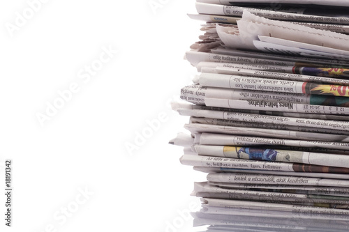 Old newspapers and magazines on a pile