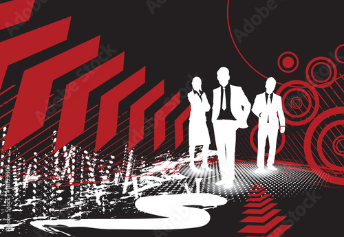 business people with a black background