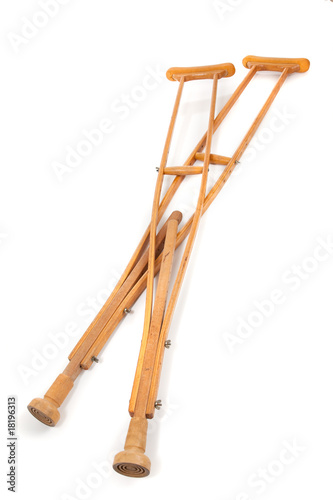 Wooden Crutches Fototapet