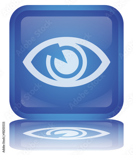 "Watch" Button -- Bouton "Regarder" (vecteur - carré - reflet)