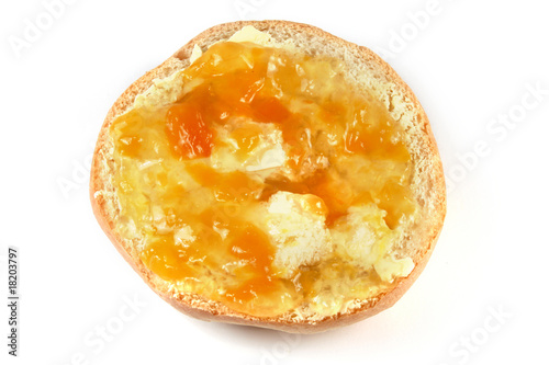 Bread with peach jam