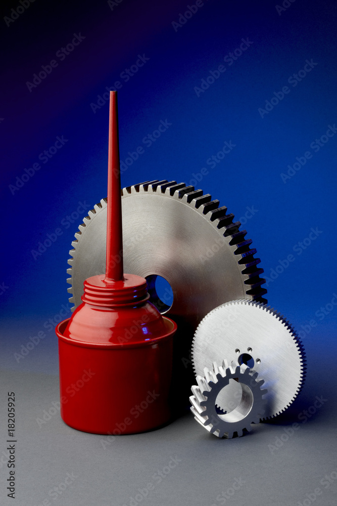 Fototapeta premium Oil can with gears