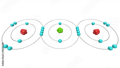 Fényképezés Carbon Dioxide CO2 - Atomic Diagram