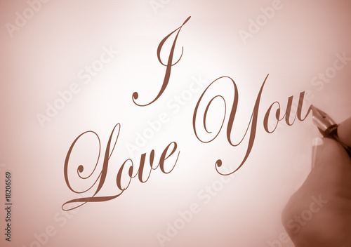 callligraphy I love you photo