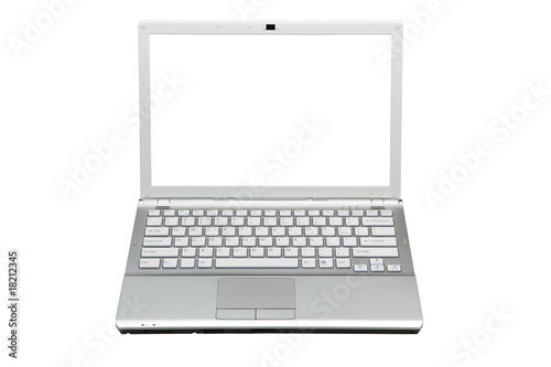 Laptop in front isolated with clipping path