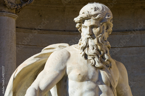 Neptune statue of the Trevi Fountain in Rome, Italy. photo