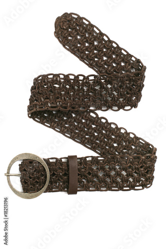 Brown leather belt photo