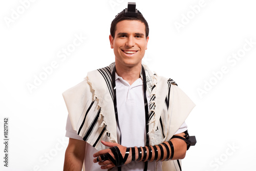 Portrait of happy jewish man smiling