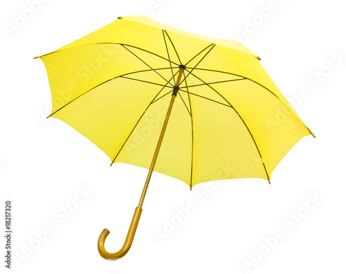 Yellow umbrella isolated on white