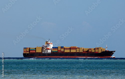 Huge container cargo ship in Red sea