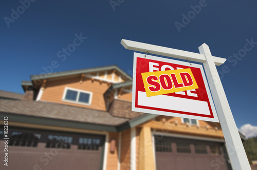 Sold Home For Sale Sign in Front of New House