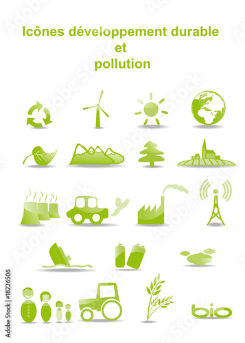 Icônes du développement durable et pollution