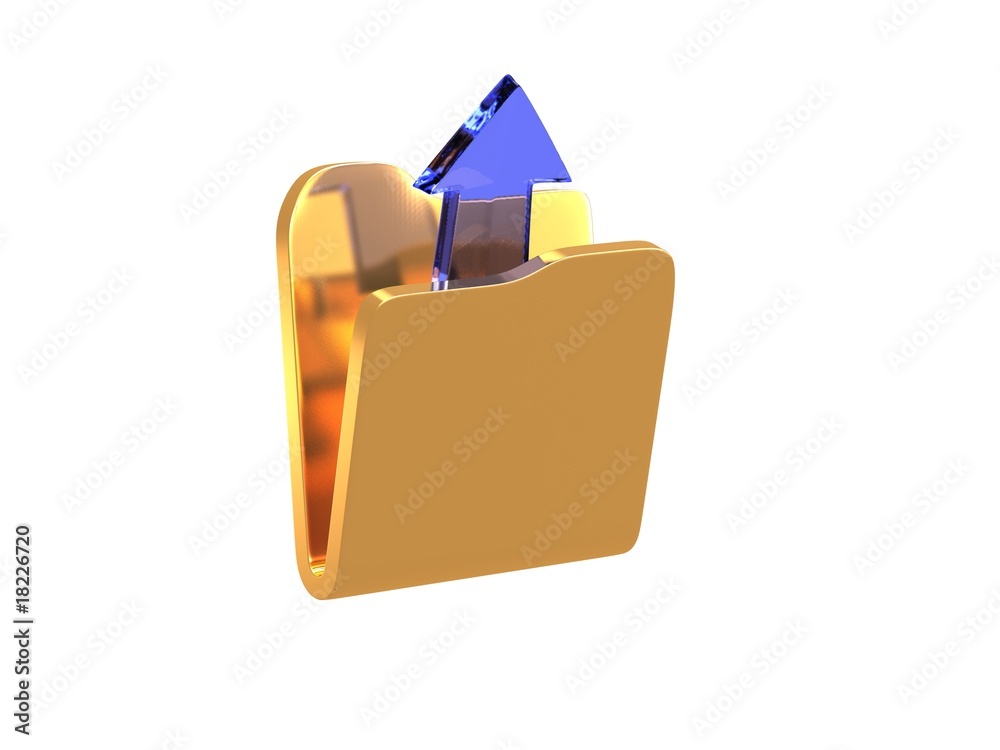 Open the folder on a white background