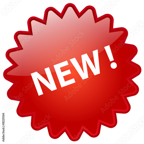 " NEW ! " Marketing Stamp (red - star - vector - shiny effect)