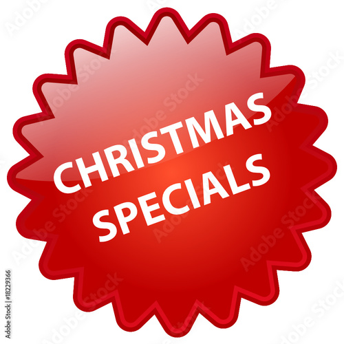 "Christmas Specials" Stamp (red - star - vector - glassy effect)