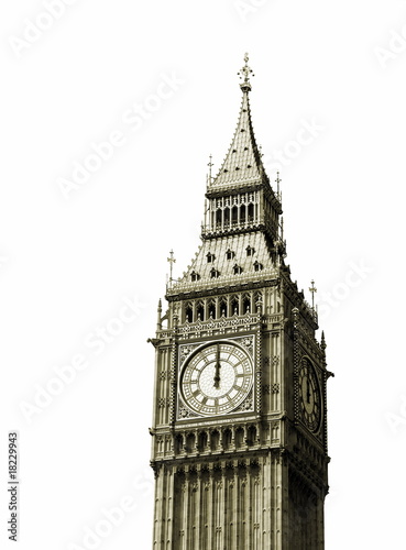 12 o'clock. Big Ben, London, UK.