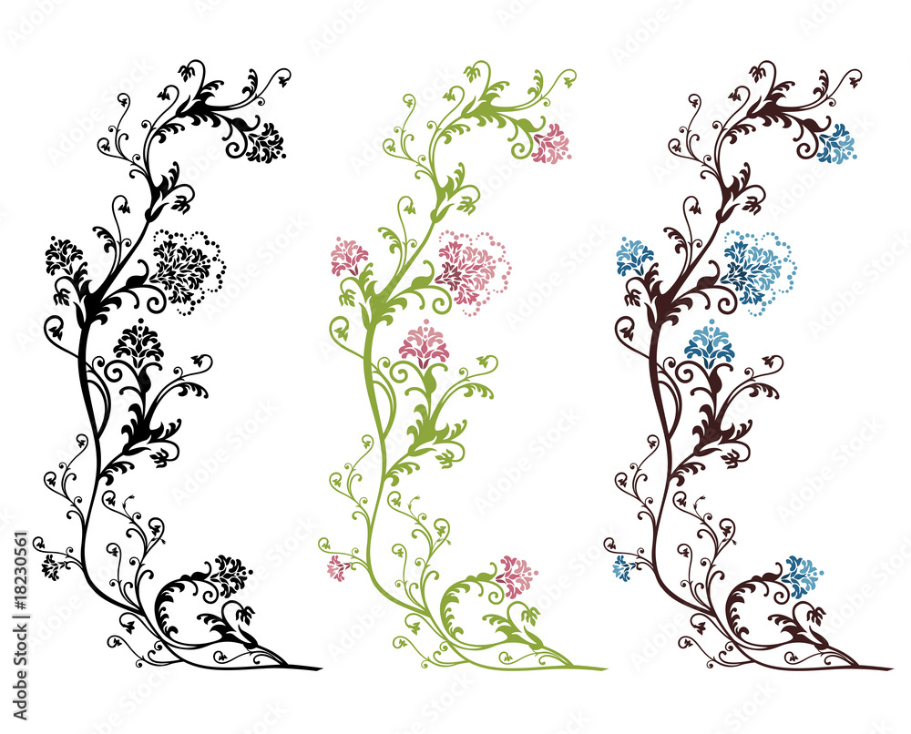 Fototapeta premium Floral vector designs isolated