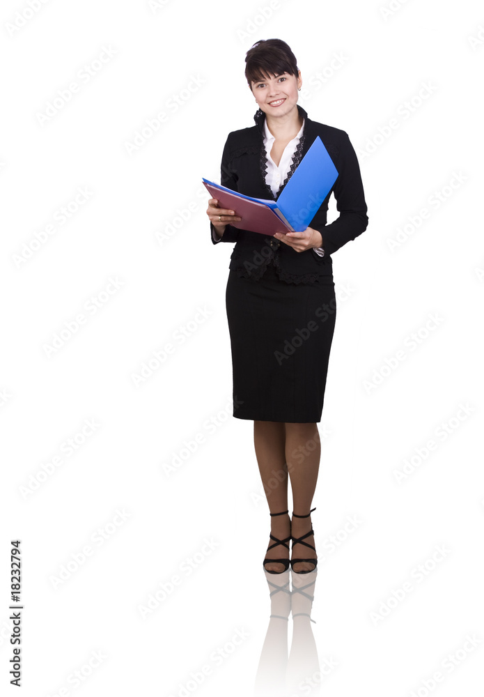 Business woman with files.