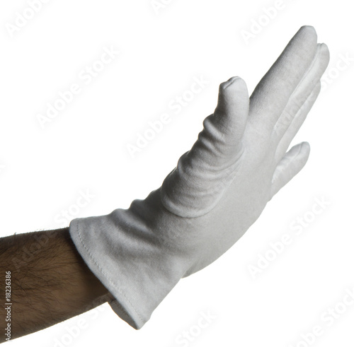 Obraz na plátně white gloved hand