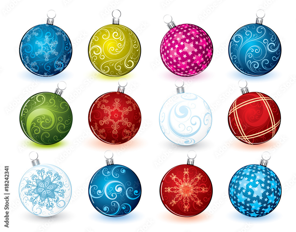 Collection of New Year's spheres Collection of New Year's spheres