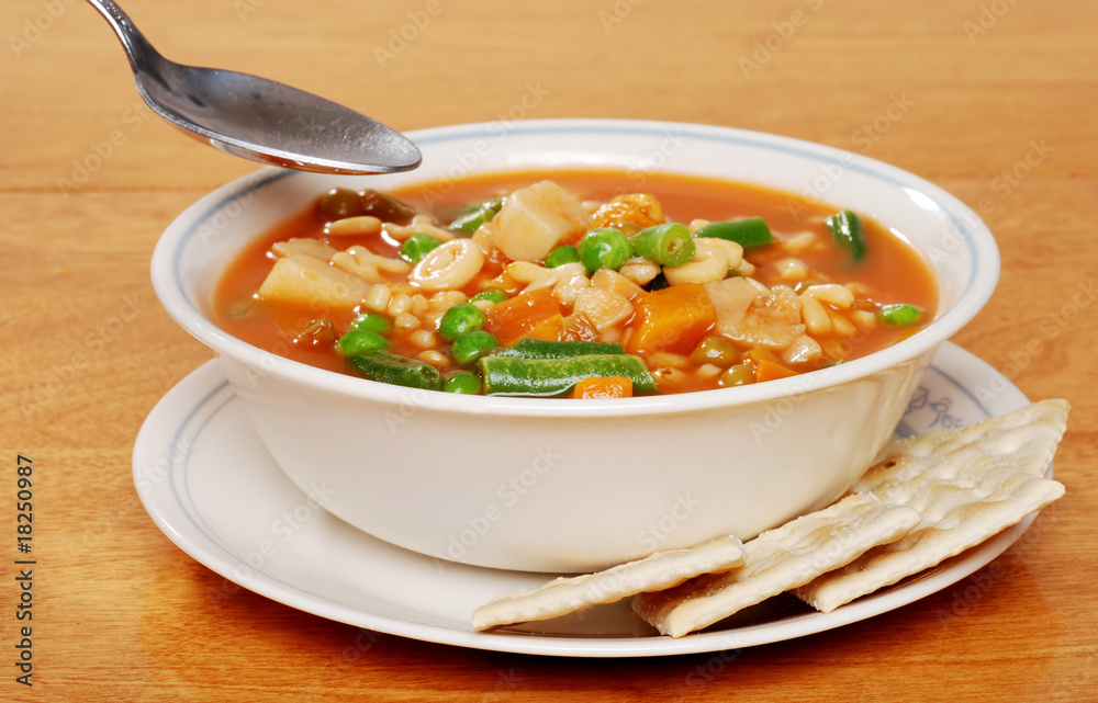 serving of vegetable soup serving of vegetable soup