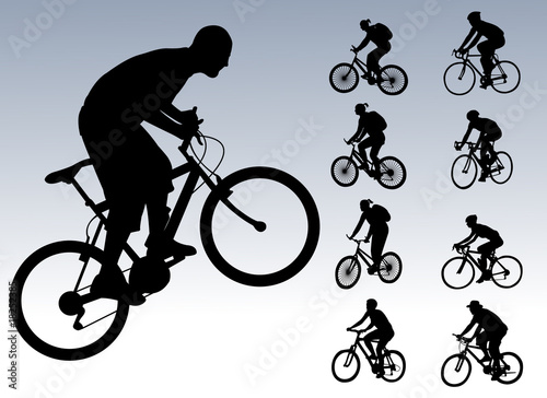 bicyclists collection - vector