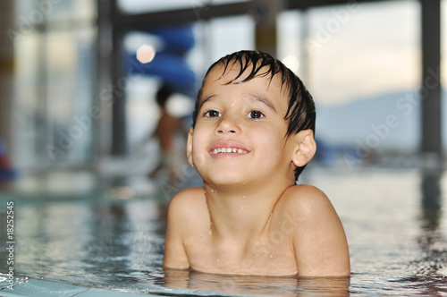 Children activities on very nice swimming pool