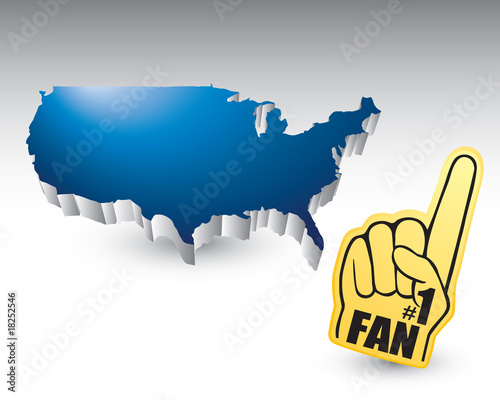 Foam fan hand by united states icon