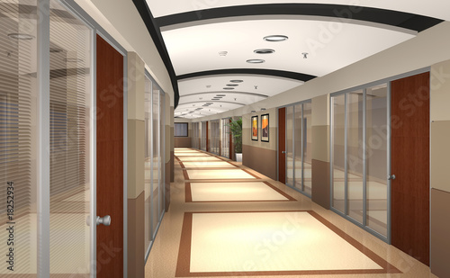 3D hotel hallway