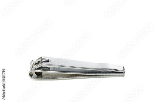 Closed nail clippers on white with clipping path